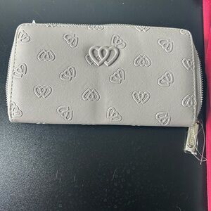 Betsey Johnson Gray Embossed Heart Wallet